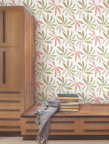 York Wallcoverings Little Garden Leaf & Coral Wallpaper