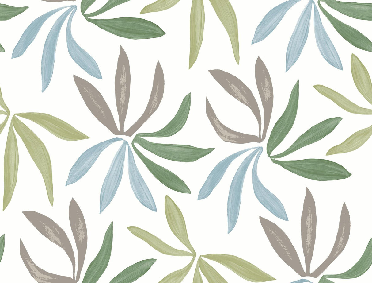 York Wallcoverings Little Garden Alpine & Sky & Silver Wallpaper