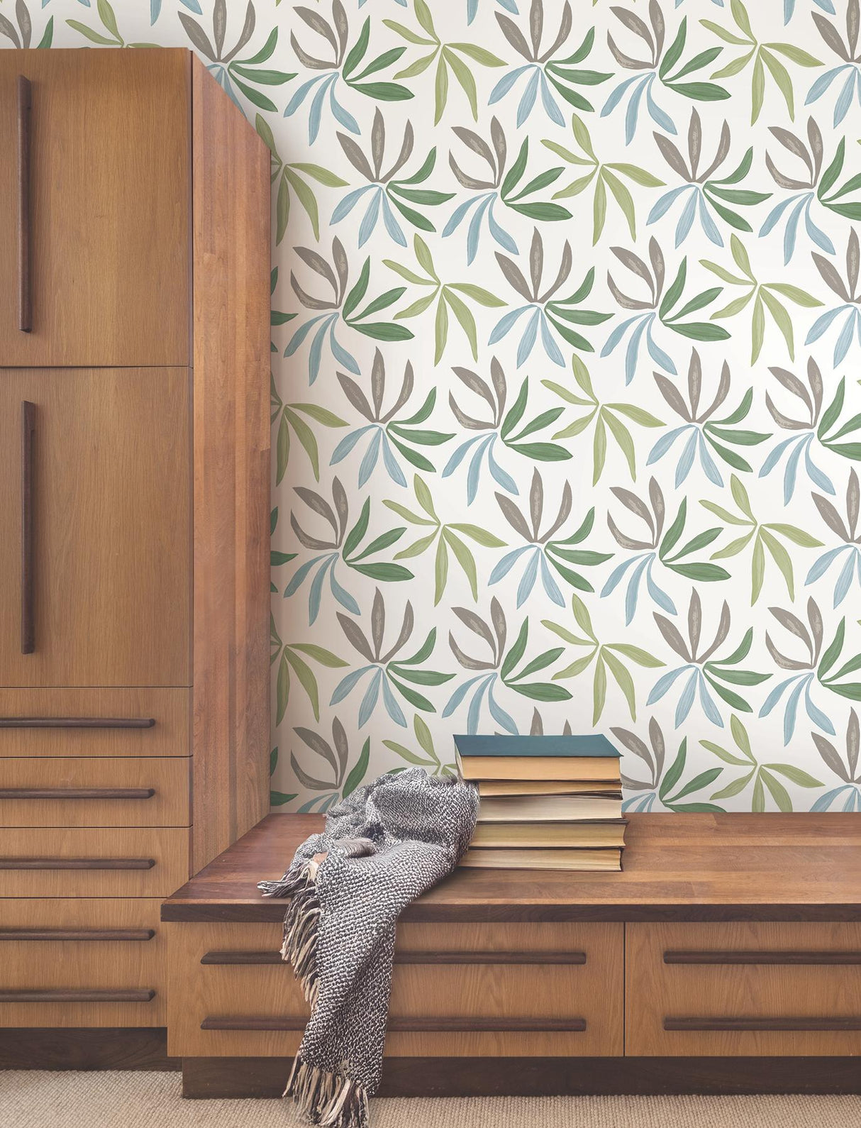 York Wallcoverings Little Garden Alpine & Sky & Silver Wallpaper