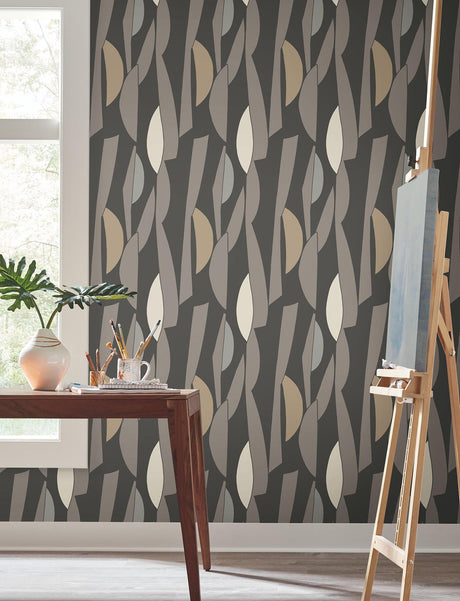 York Wallcoverings Balance Carbon & Graphite Wallpaper