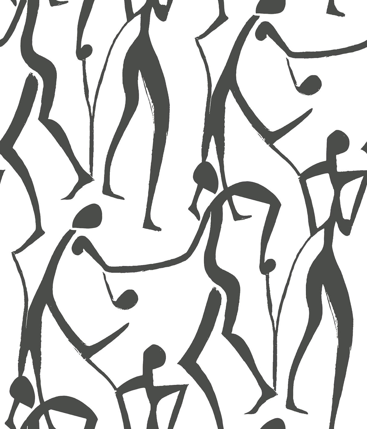 York Wallcoverings Joyful Dancers Carbon Black Wallpaper