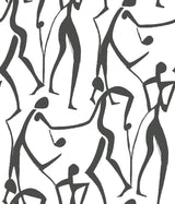 York Wallcoverings Joyful Dancers Carbon Black Wallpaper