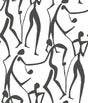 York Wallcoverings Joyful Dancers Carbon Black Wallpaper