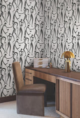 York Wallcoverings Joyful Dancers Carbon Black Wallpaper