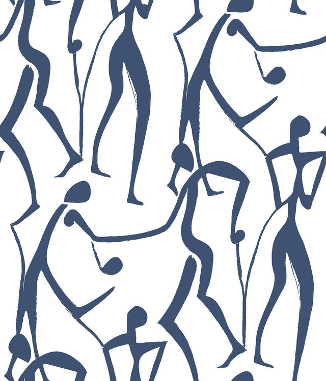 York Wallcoverings Joyful Dancers Ultramarine Wallpaper