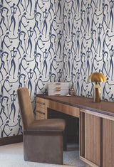 York Wallcoverings Joyful Dancers Ultramarine Wallpaper