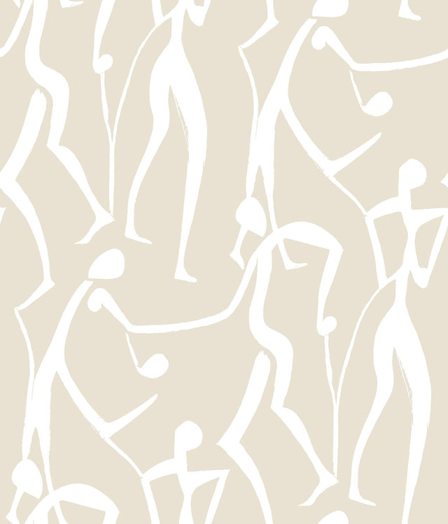 York Wallcoverings Joyful Dancers Nude Wallpaper
