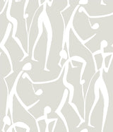 York Wallcoverings Joyful Dancers Lichen Grey Wallpaper