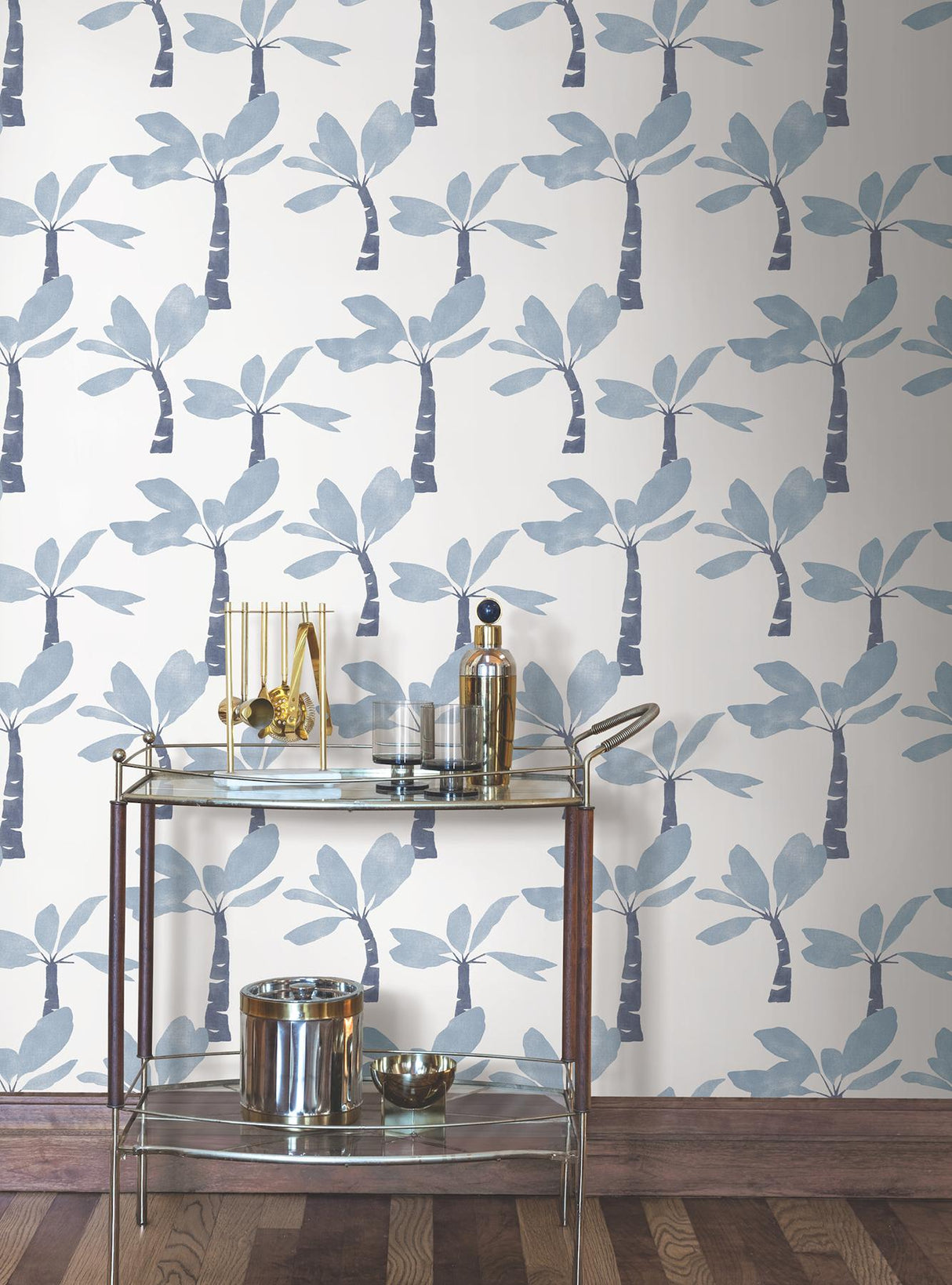 York Wallcoverings Painted Oasis Ultramarine Wallpaper