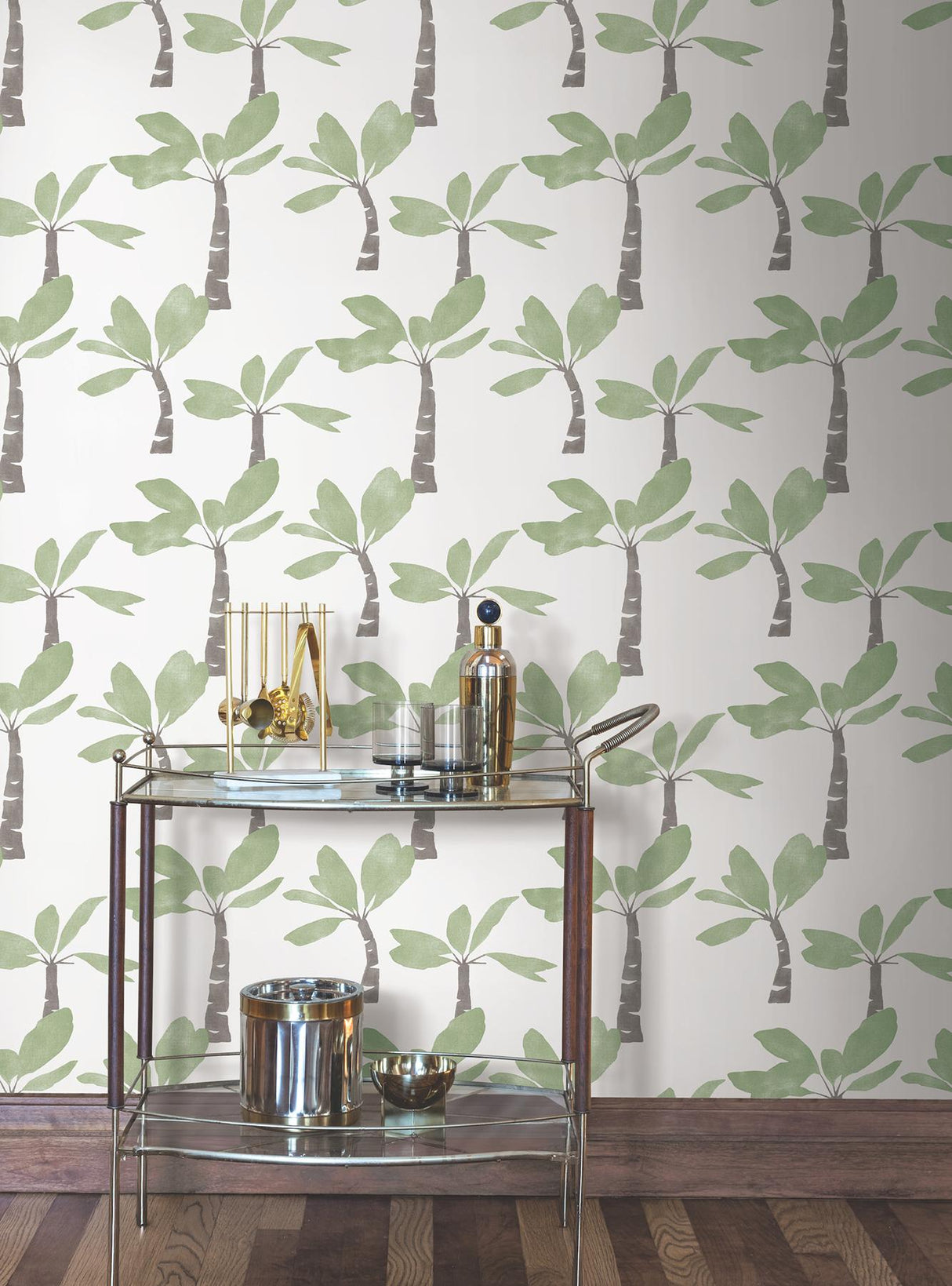 York Wallcoverings Painted Oasis Leaf Green Wallpaper