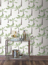 York Wallcoverings Painted Oasis Leaf Green Wallpaper