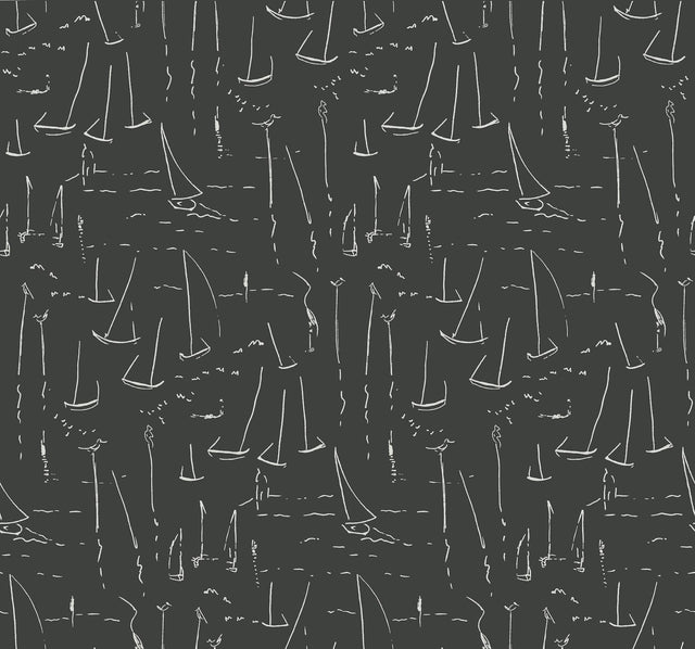 York Wallcoverings Vermillion Coast Carbon Black Wallpaper