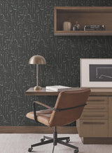 York Wallcoverings Vermillion Coast Carbon Black Wallpaper