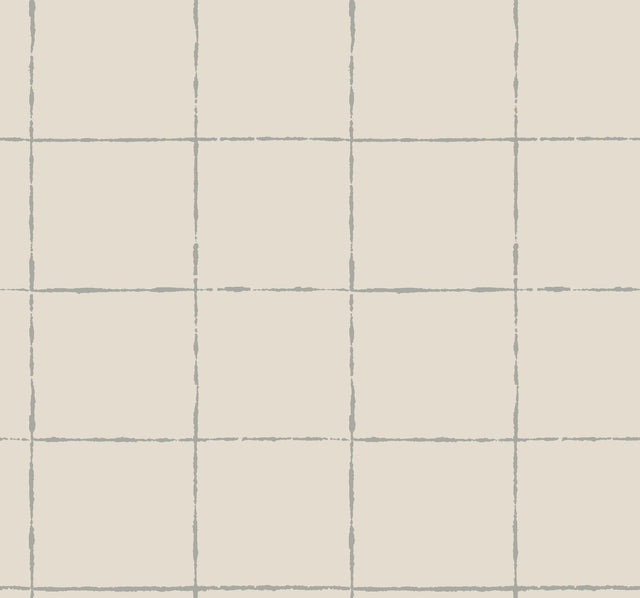 York Wallcoverings La Vitre Plaid Lichen Grey Wallpaper