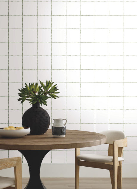 York Wallcoverings La Vitre Plaid Leaf Wallpaper