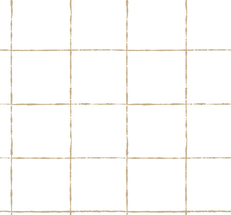 York Wallcoverings La Vitre Plaid Gold Wallpaper