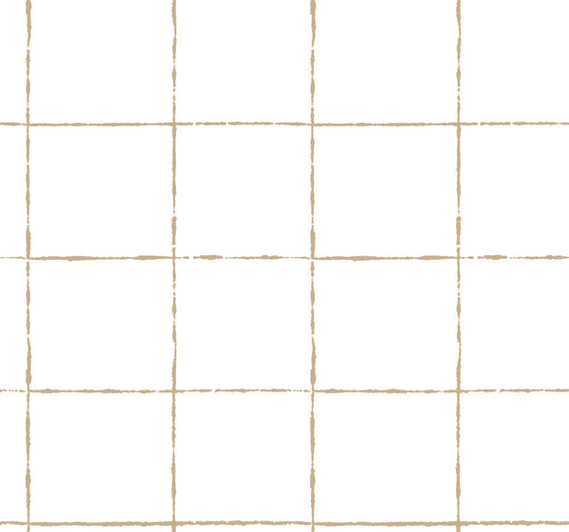 York Wallcoverings La Vitre Plaid Gold Wallpaper