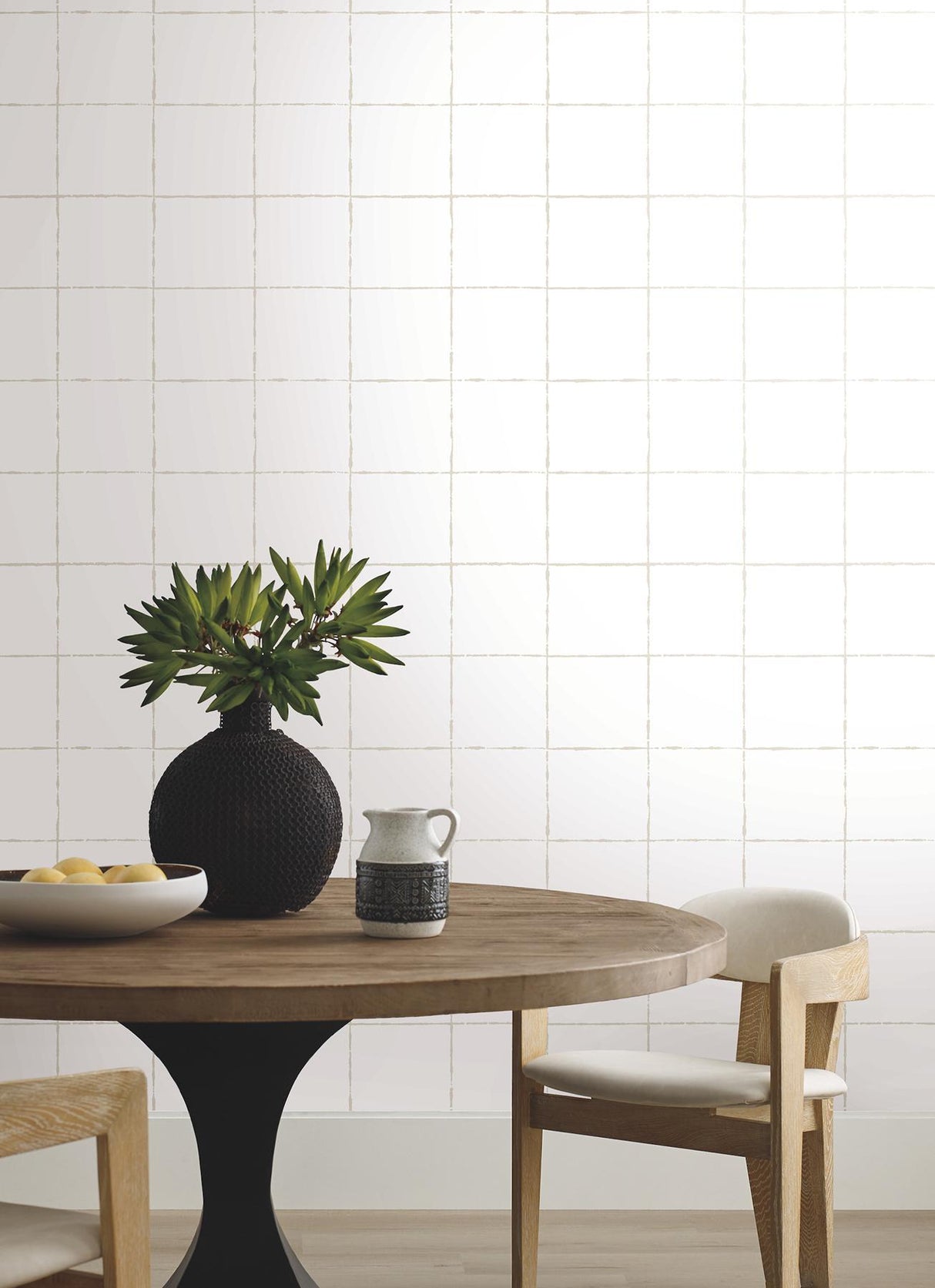 York Wallcoverings La Vitre Plaid Graphite Wallpaper