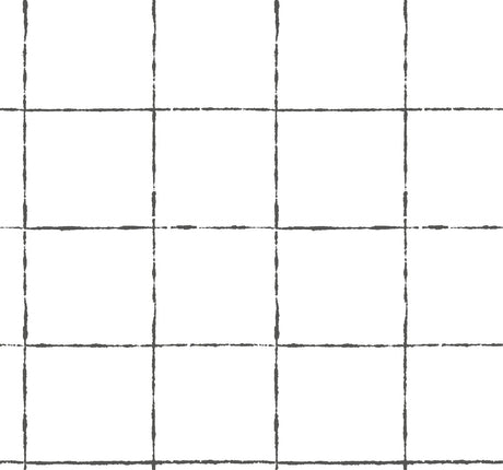 York Wallcoverings La Vitre Plaid Carbon Black Wallpaper