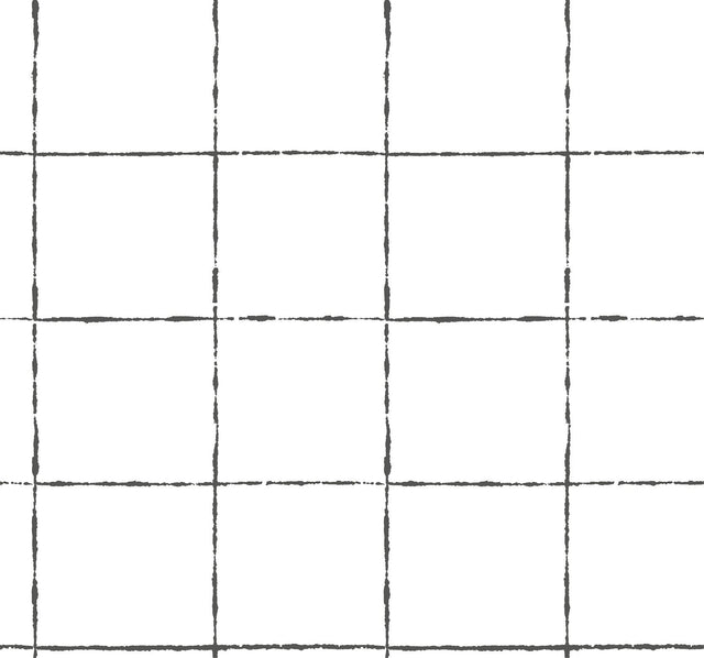 York Wallcoverings La Vitre Plaid Carbon Black Wallpaper