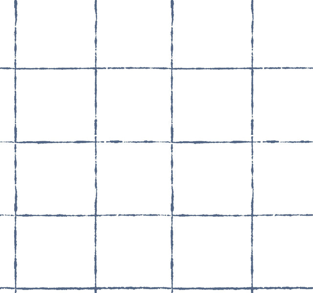 York Wallcoverings La Vitre Plaid Ultramarine Wallpaper