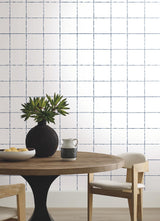 York Wallcoverings La Vitre Plaid Ultramarine Wallpaper