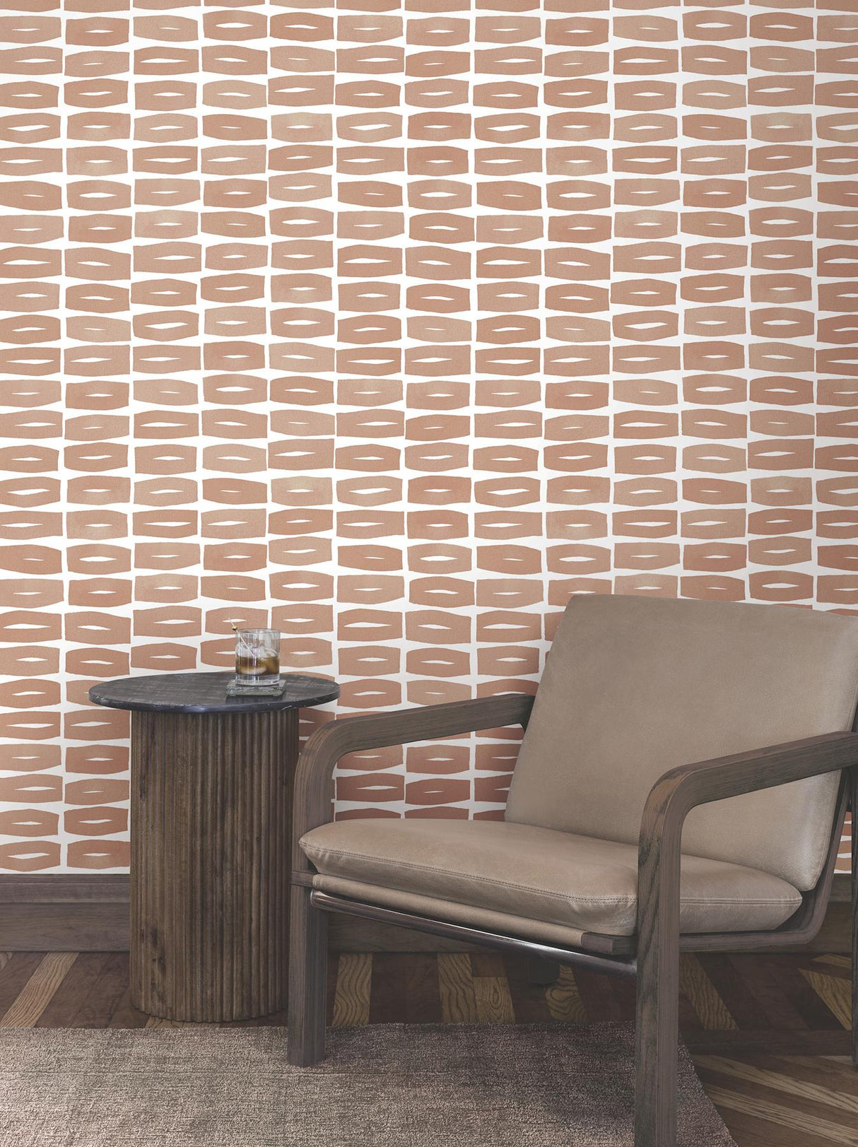 York Wallcoverings Modernist Motif Terracotta Wallpaper