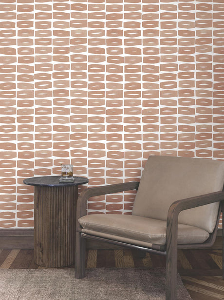 York Wallcoverings Modernist Motif Terracotta Wallpaper