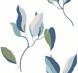 York Wallcoverings Brushwork Branches Alpine & Cobalt Wallpaper