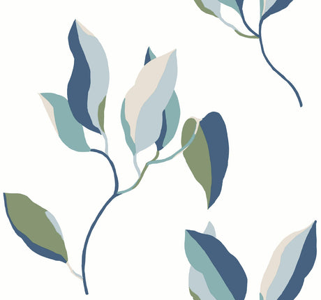 York Wallcoverings Brushwork Branches Alpine & Cobalt Wallpaper