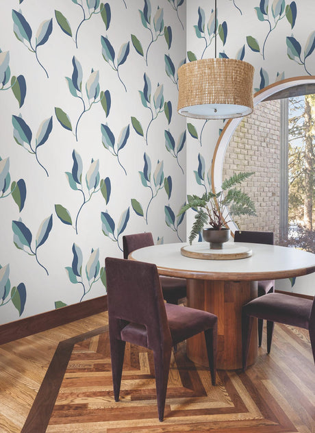 York Wallcoverings Brushwork Branches Alpine & Cobalt Wallpaper