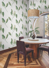 York Wallcoverings Brushwork Branches Leaf Green Wallpaper