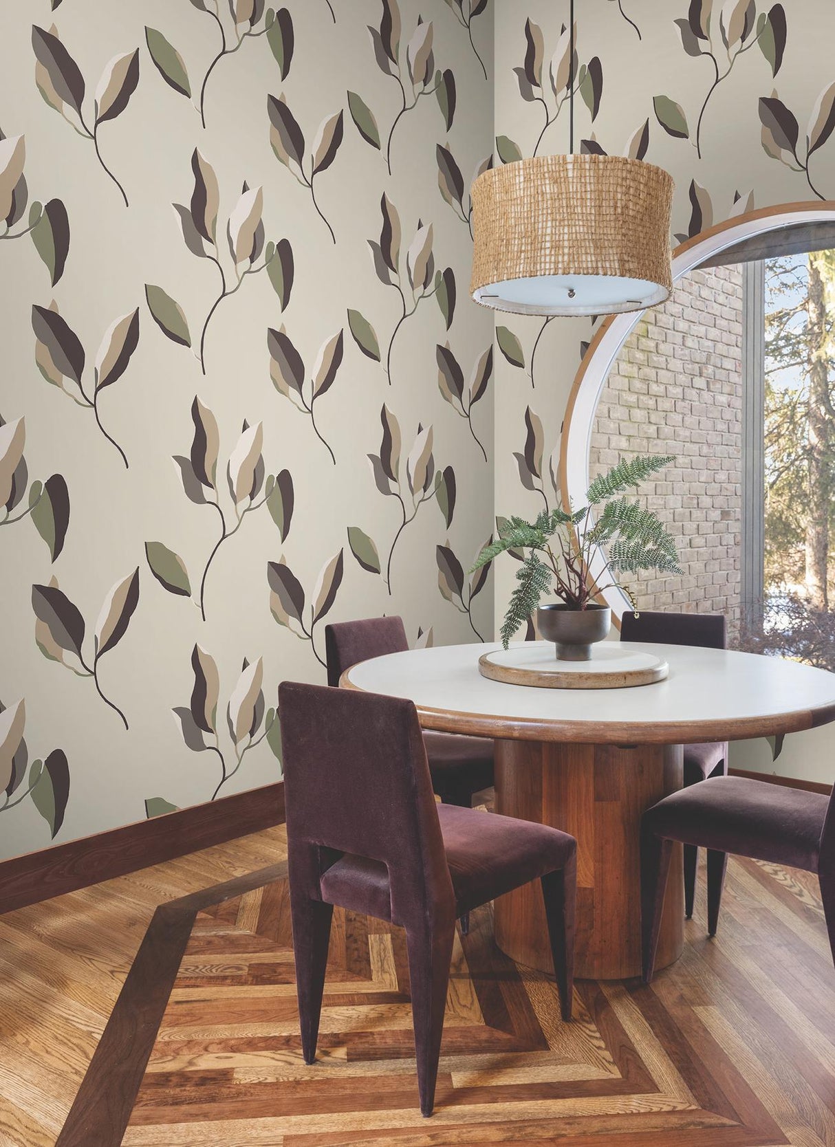 York Wallcoverings Brushwork Branches Violet Wallpaper