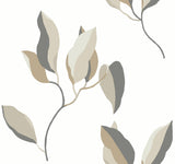 York Wallcoverings Brushwork Branches Neutral & Gold Wallpaper