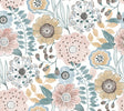 York Wallcoverings Artistic Bouquet Ochre & Ocean Wallpaper