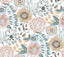 York Wallcoverings Artistic Bouquet Ochre & Ocean Wallpaper