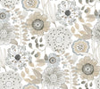 York Wallcoverings Artistic Bouquet Neutral Wallpaper