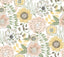 York Wallcoverings Artistic Bouquet Coral & Lemon Wallpaper
