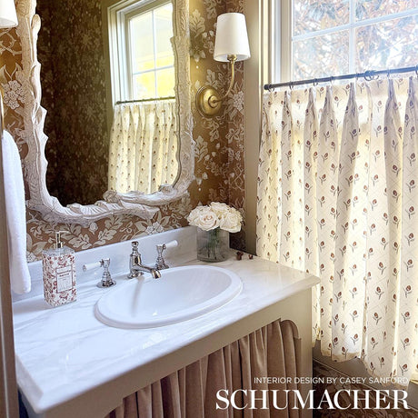 Schumacher Holden Hand Print Cream Fabric