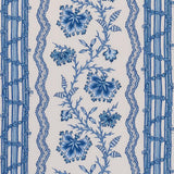 Schumacher Parvati Floral Stripe Delft Fabric