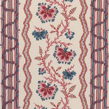 Schumacher Parvati Floral Stripe Vermilion Fabric
