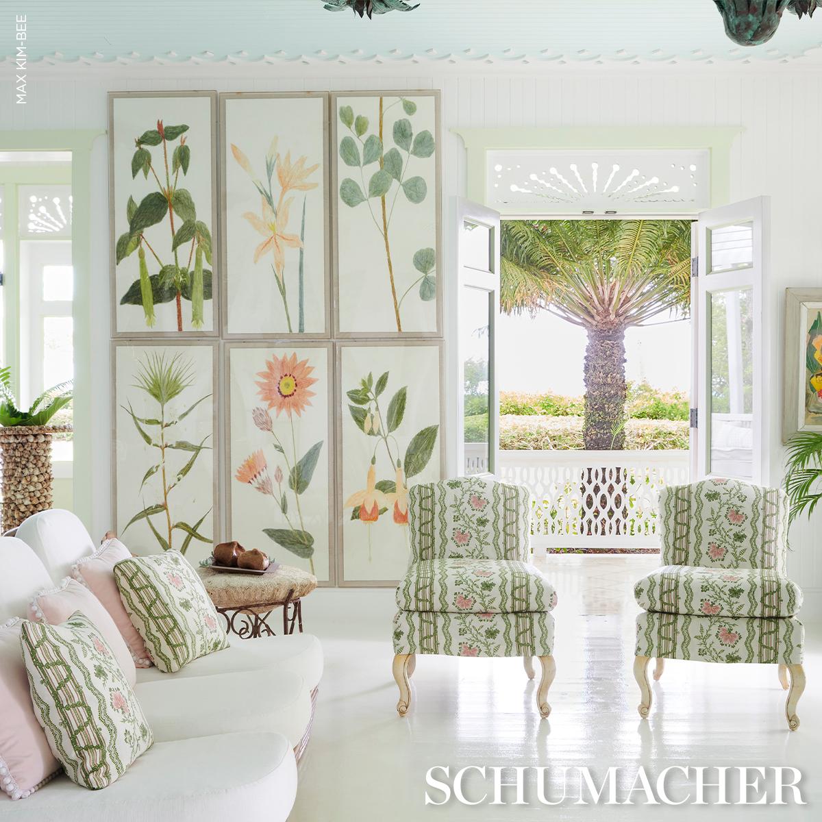 Schumacher Parvati Floral Stripe Petal Fabric