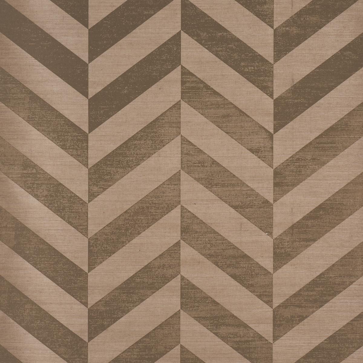 Schumacher Staggered Chevron Sisal Brown Wallpaper