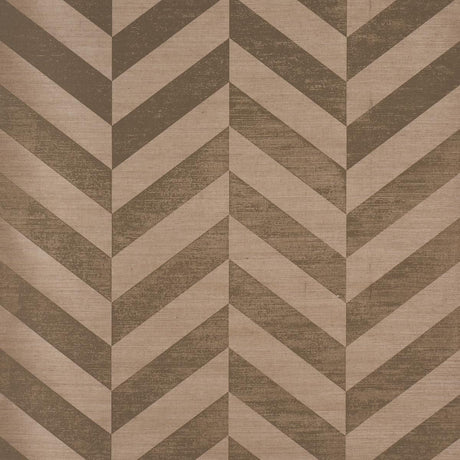 Schumacher Staggered Chevron Sisal Brown Wallpaper