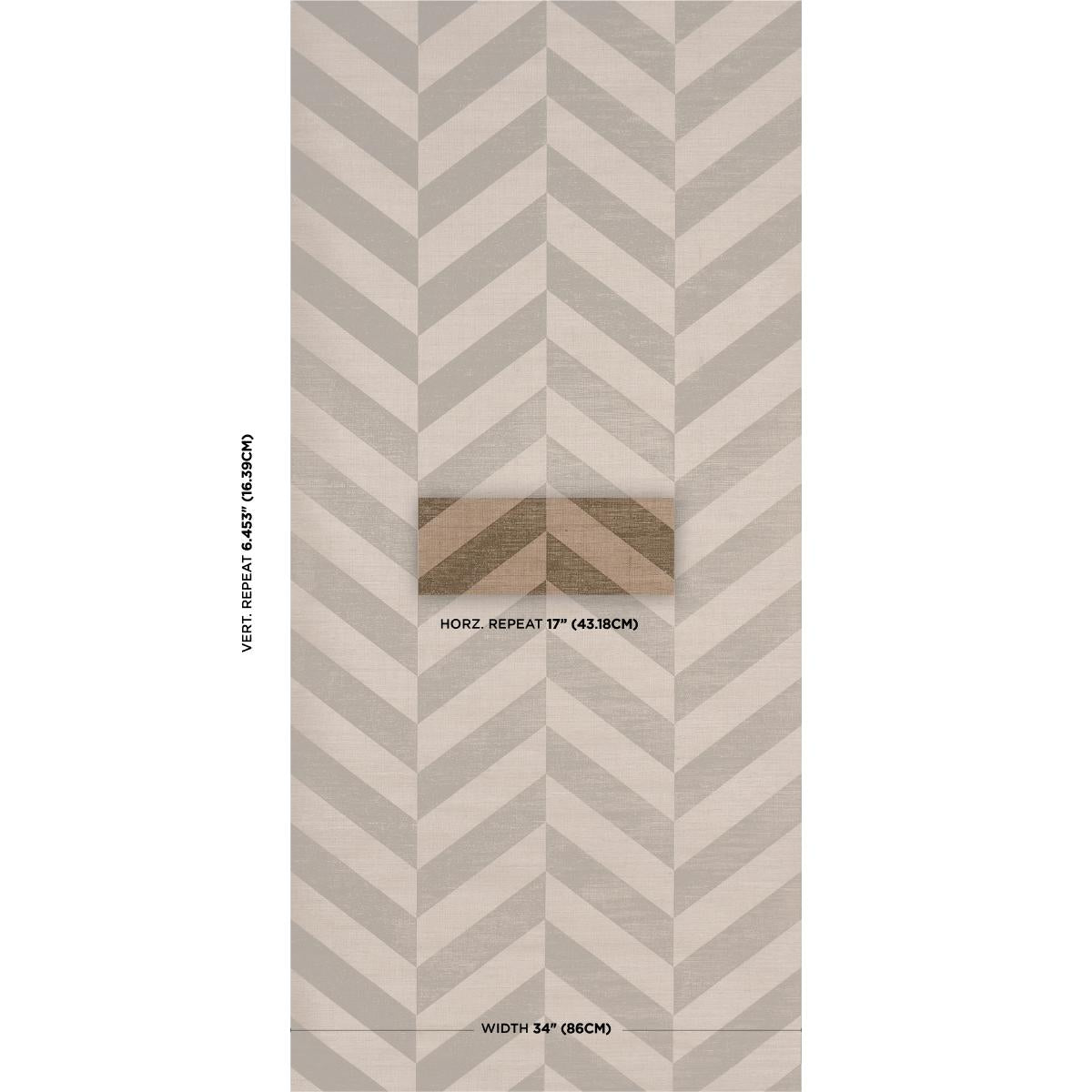 Schumacher Staggered Chevron Sisal Brown Wallpaper