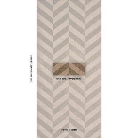 Schumacher Staggered Chevron Sisal Brown Wallpaper