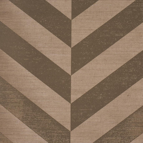 Schumacher Staggered Chevron Sisal Brown Wallpaper