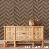 Schumacher Staggered Chevron Sisal Brown Wallpaper