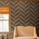 Schumacher Staggered Chevron Sisal Brown Wallpaper