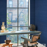 Schumacher X Backdrop Haruki Sisal Blue Is The Coolest Color Wallpaper